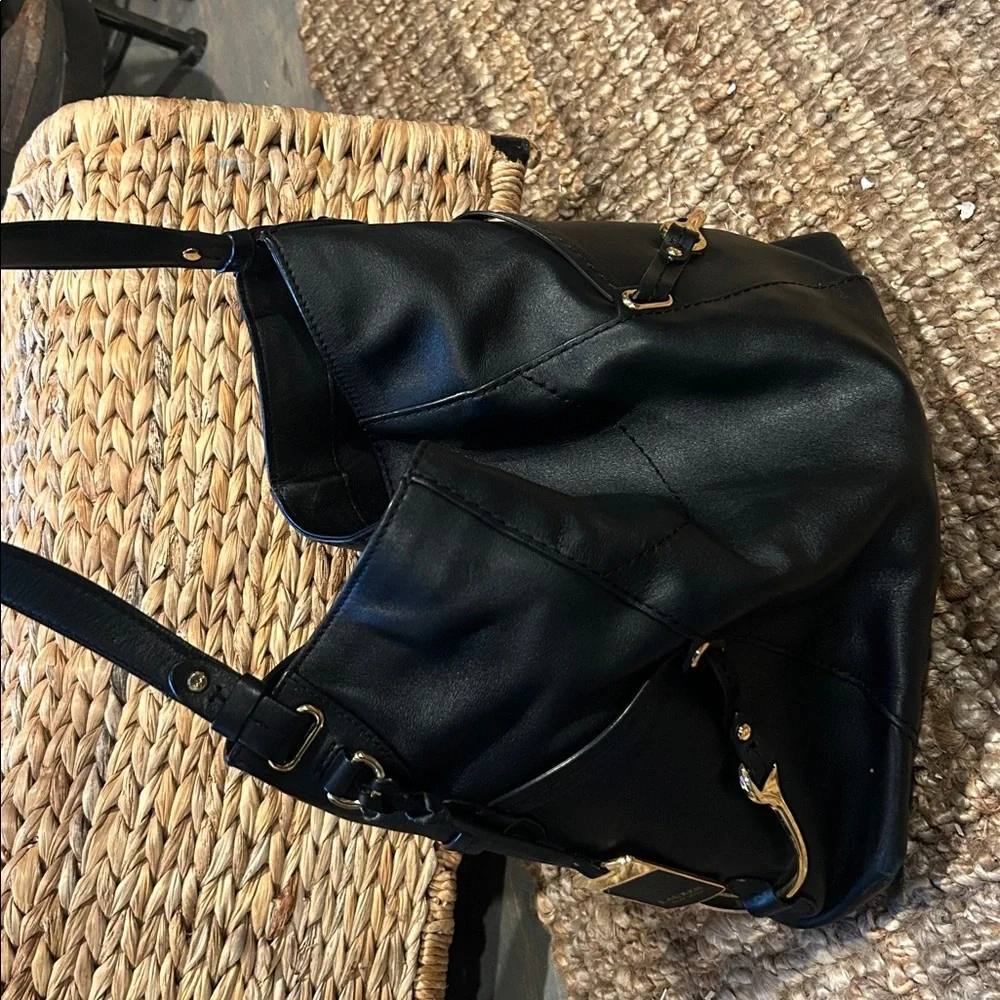 LAUREN RALPH LAUREN Woodbridge Leather Large Hobo Black